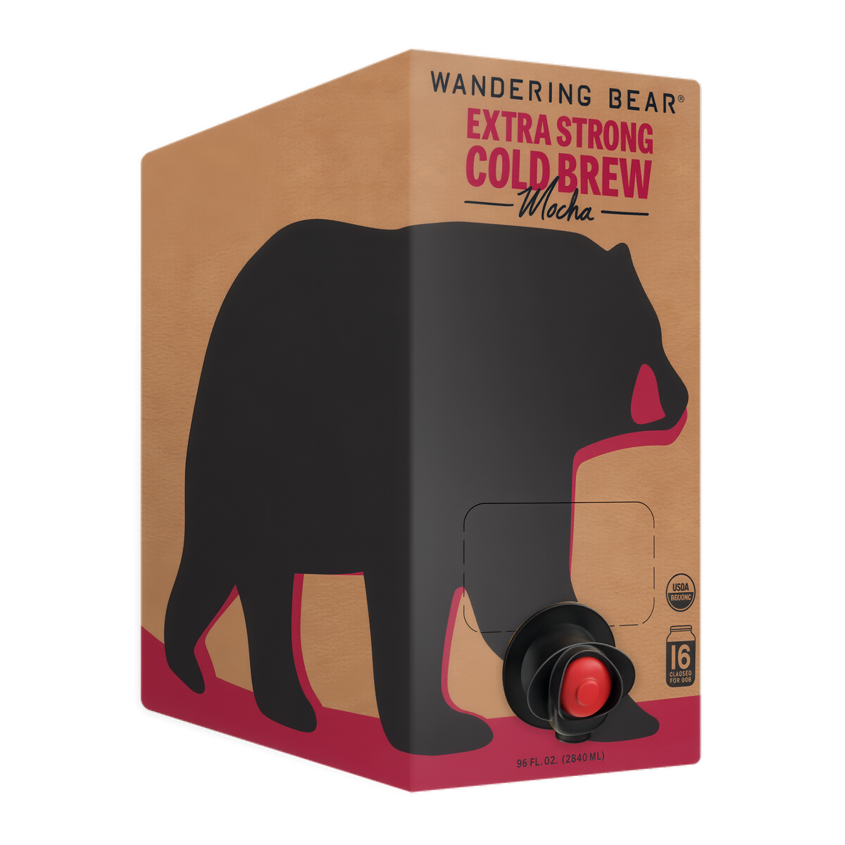 Wandering Bear Straight Black Organic Cold Brew Coffee On Tap 96 oz