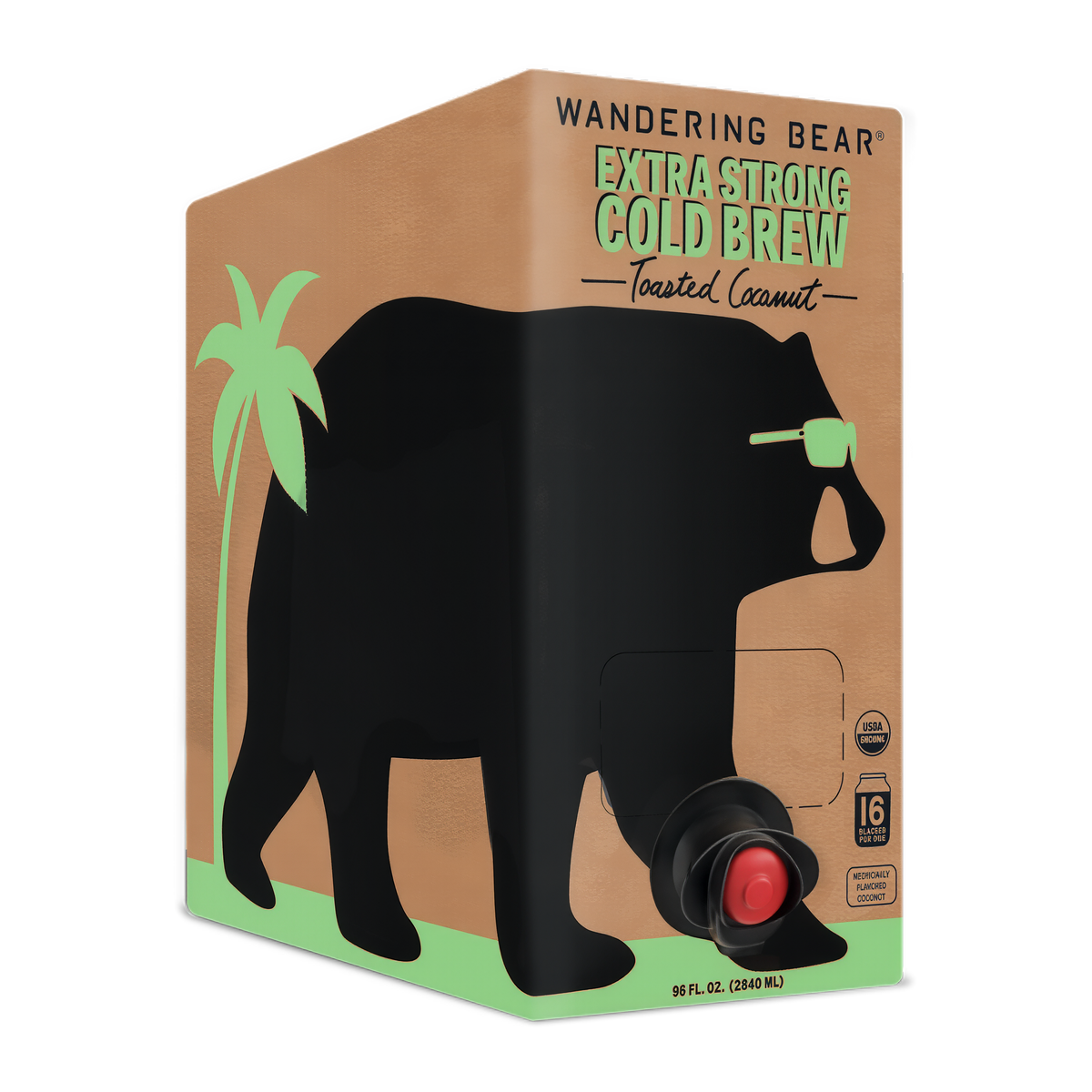 Wandering Bear Straight Black Organic Cold Brew Coffee On Tap 96 oz