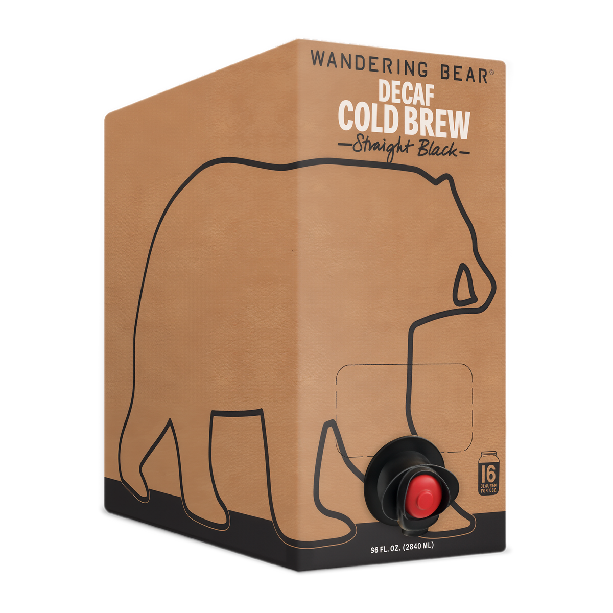 Wandering Bear Straight Black Organic Cold Brew Coffee On Tap 96 oz
